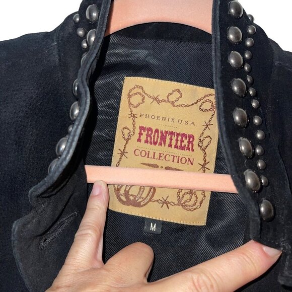 Frontier Collection Vintage Womens Vest Size M Black Studded Suede Phoenix USA - Picture 5 of 9